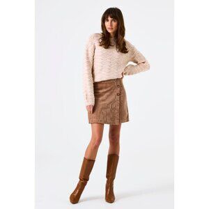 NWT GARCIA TEDDY Tan Corduroy Button Skirt
